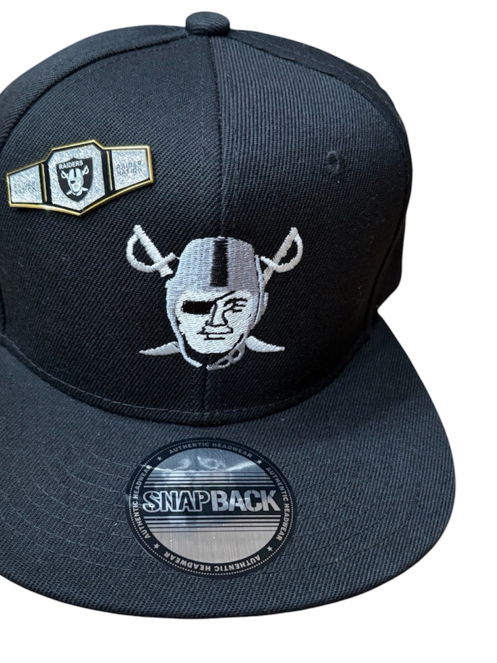 Black raiders Snapback Hat with hat pin Raiders hat new Raiders SnapBack hat